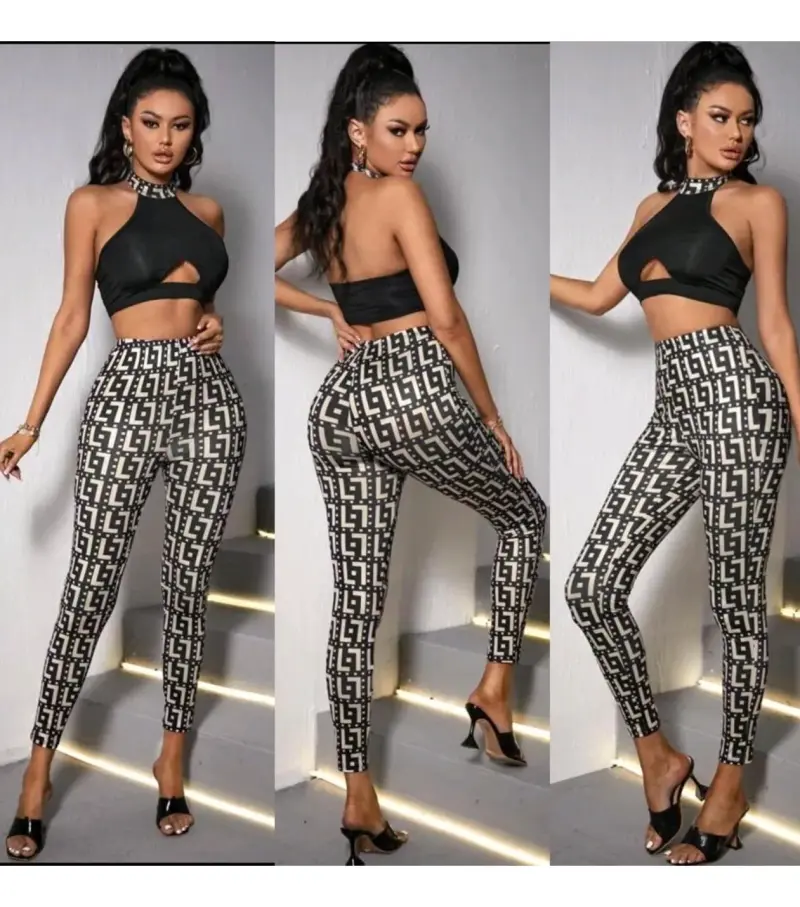 Conjunto de Top y Leggings Estampados para Mujer - 1