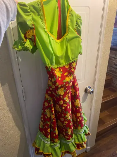 Vestido huasa adulta con flores amarillas - miniatura 2