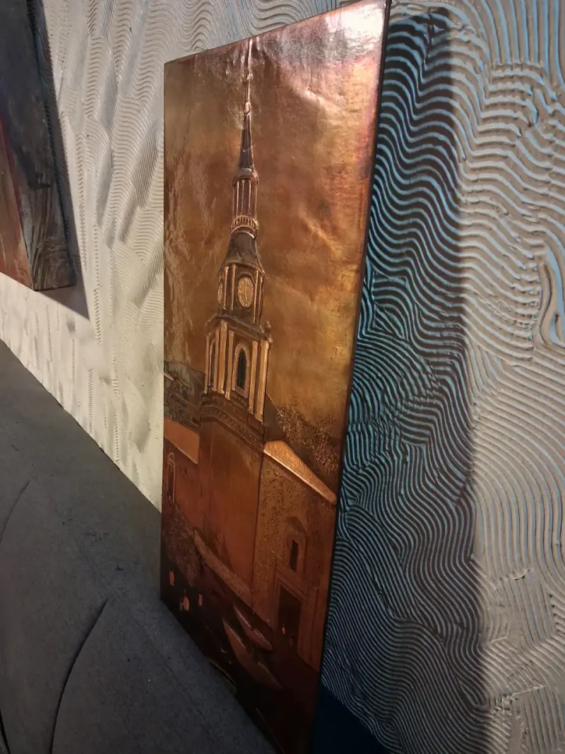 Cuadro en lámina de Cobre de la Iglesia de San fra - 5