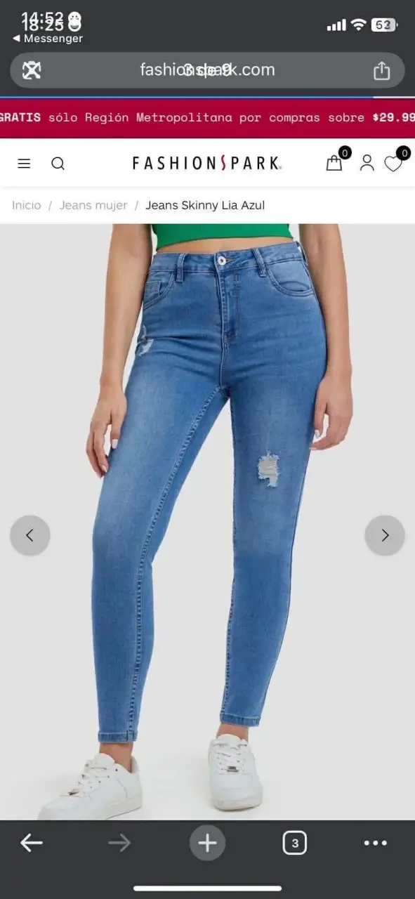 Jeans skinny azul para mujer - 2
