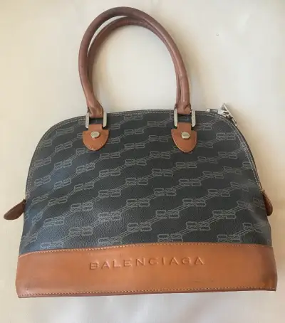 Bolso de mano Balenciaga en cuero y lona - miniatura 1