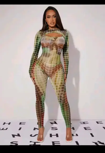Enterito de malla con estampado de puntos - miniatura 1