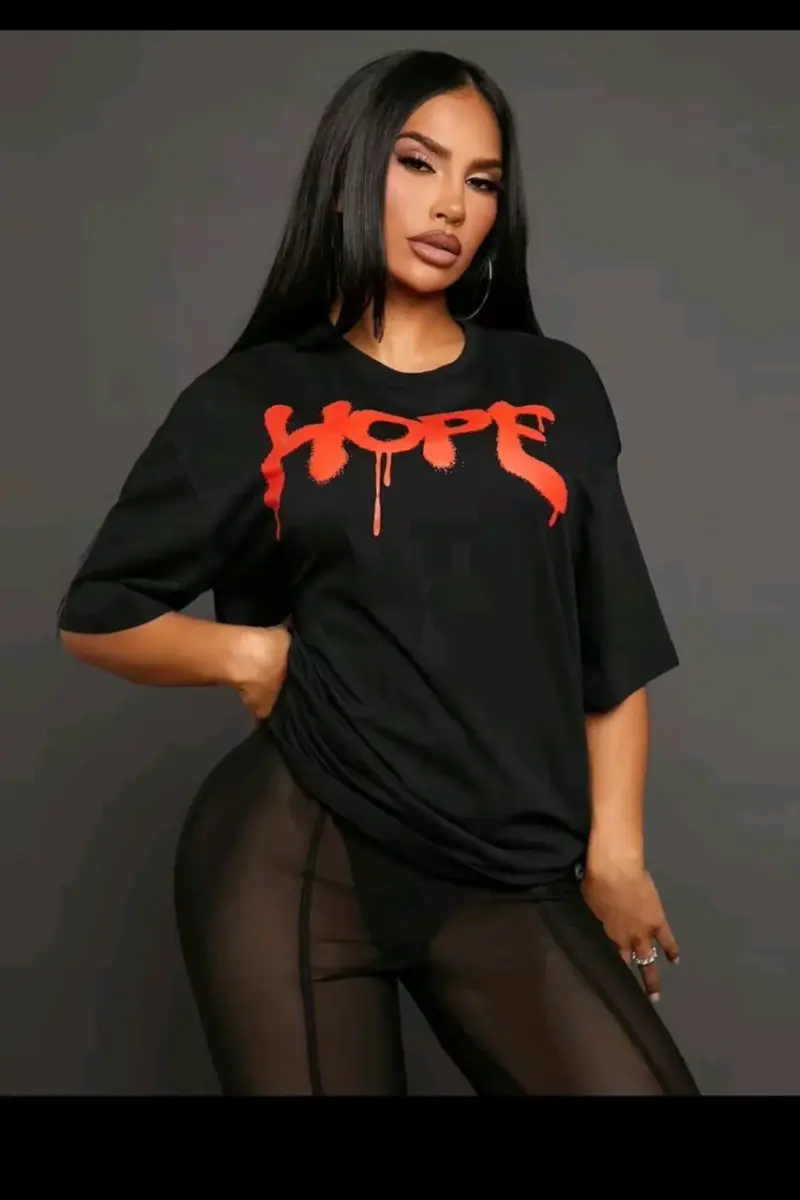 Conjunto negra con estampado 'Hope' para mujer - 1