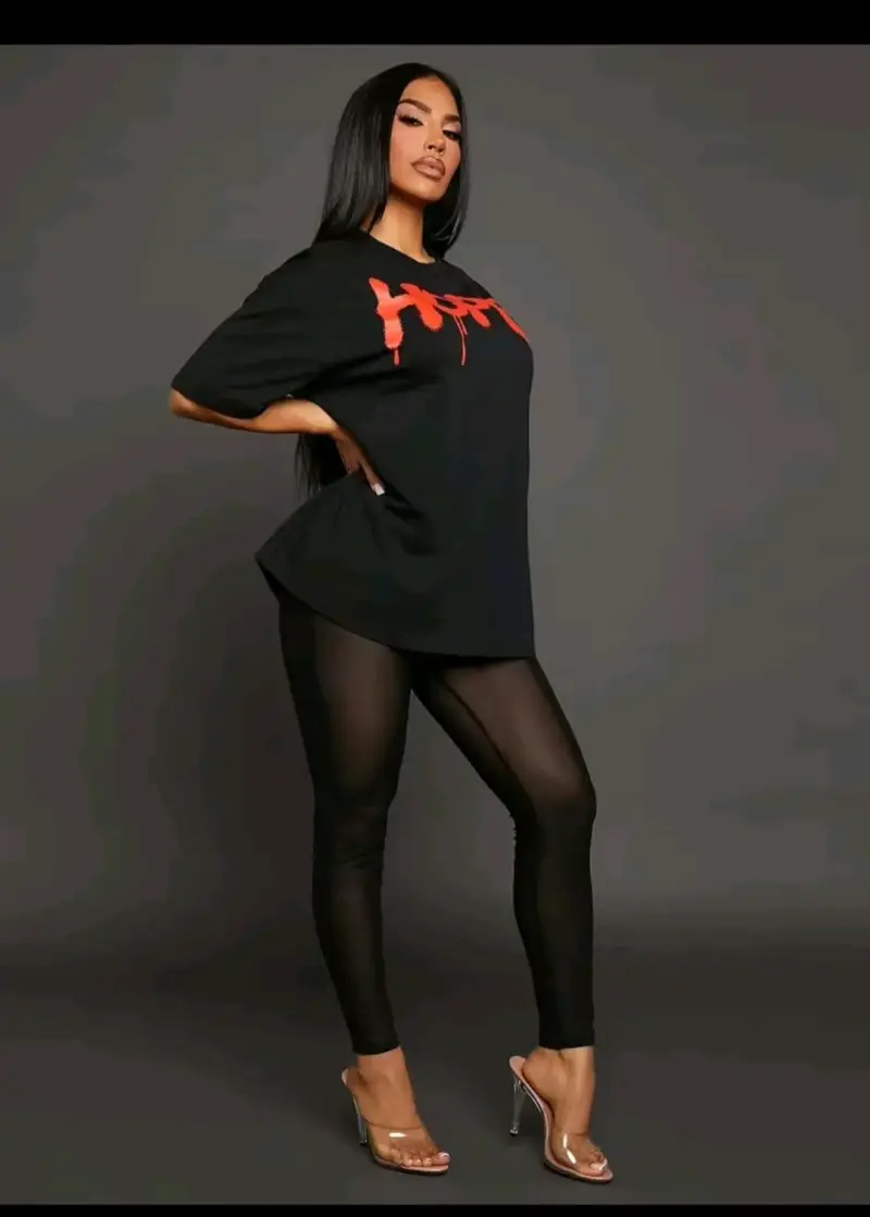 Conjunto negra con estampado 'Hope' para mujer - 3