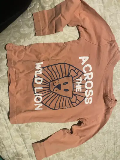 Polera manga larga infantil con diseño de león - miniatura 1