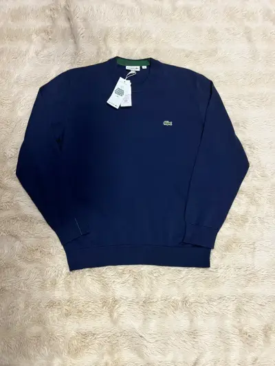 Polerón azul marino Lacoste con logo bordado - miniatura 1