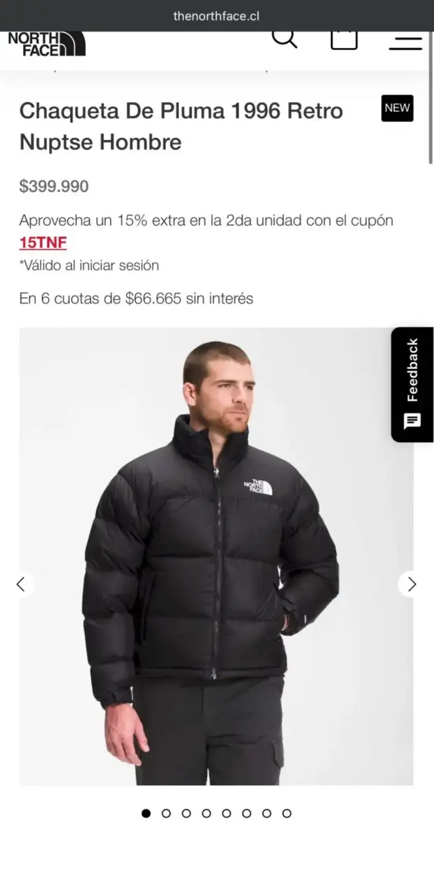 Chaqueta de plumas negra The North Face XL - 6