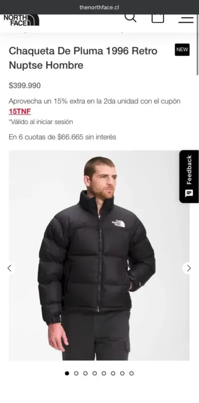 Chaqueta de plumas negra The North Face XL - miniatura 6