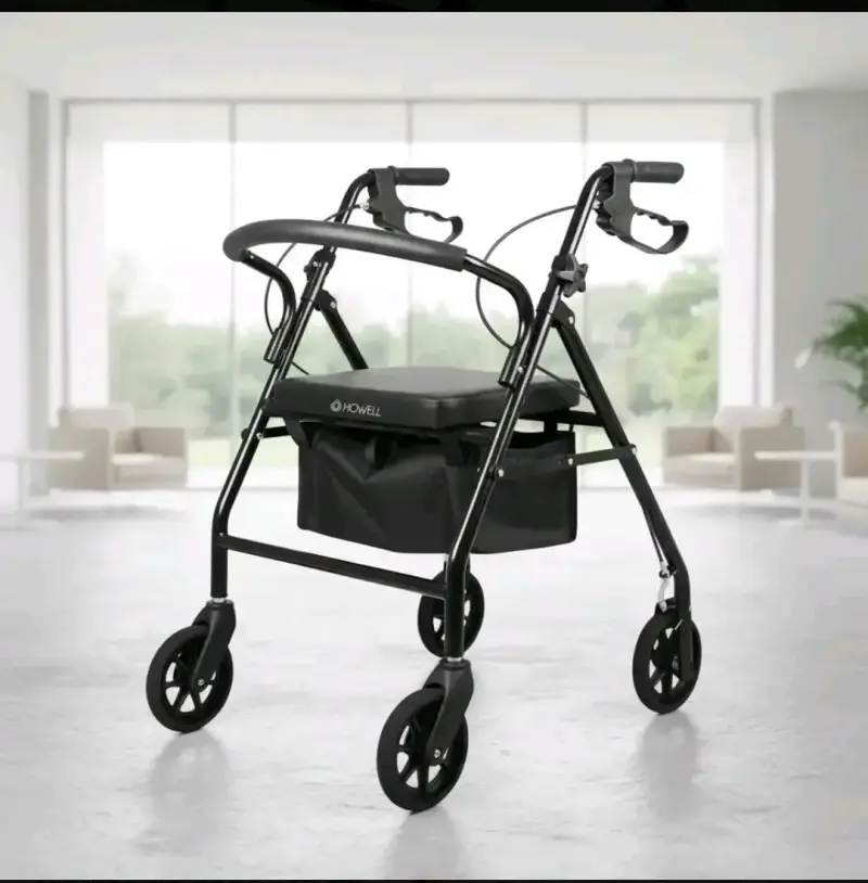 Andador ortopédico Howell con asiento y frenos - 1