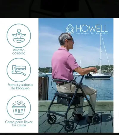 Andador ortopédico Howell con asiento y frenos - miniatura 2