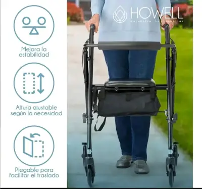 Andador ortopédico Howell con asiento y frenos - miniatura 3