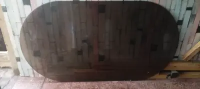 Mesa de comedor de vidrio con base metálica - miniatura 2