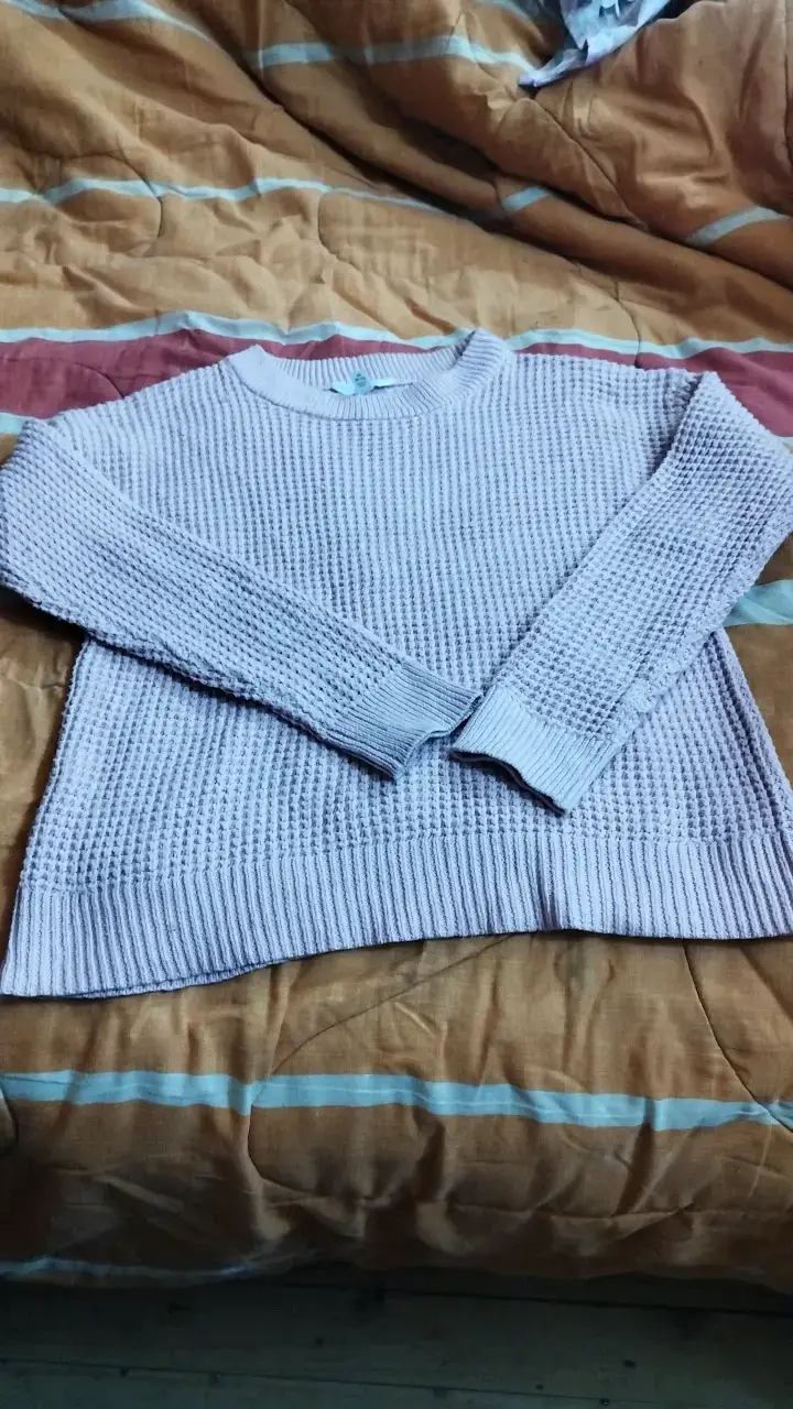 Suéter de punto gris para mujer - 1