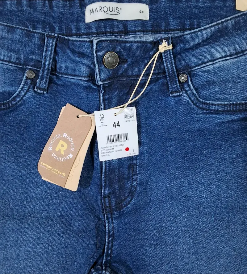 Shorts de mezclilla azul para hombre Marquis - 3