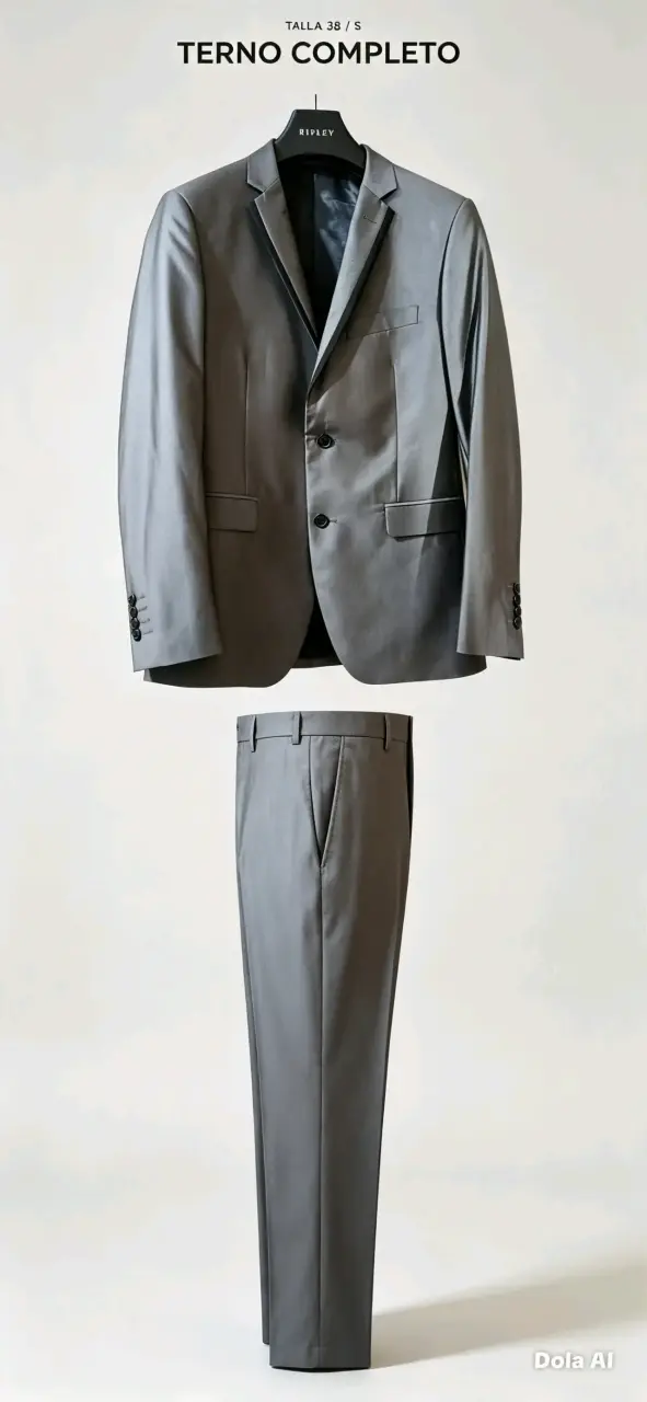 Terno completo gris talla 38 Ripley