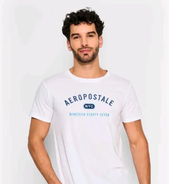 Polera Aeropostale para hombre en rosa y blanco - 2