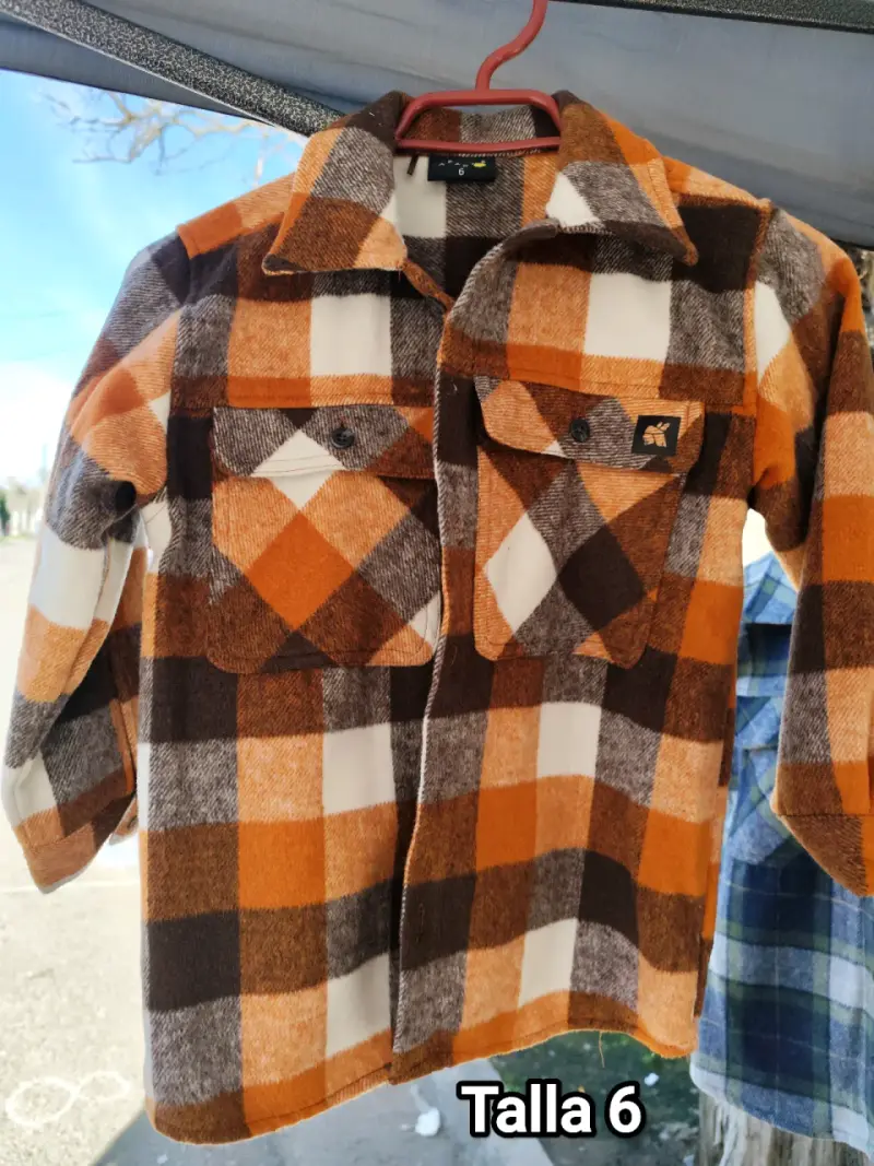 Camisa de franela para niños talla 6 - 2