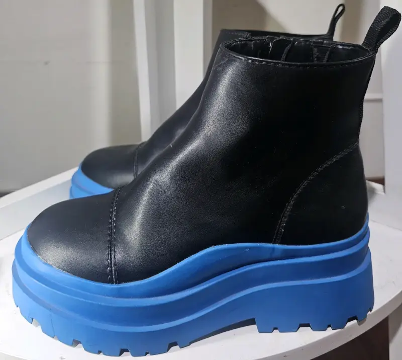 Botines negros con plataforma azul talla 36 - 2