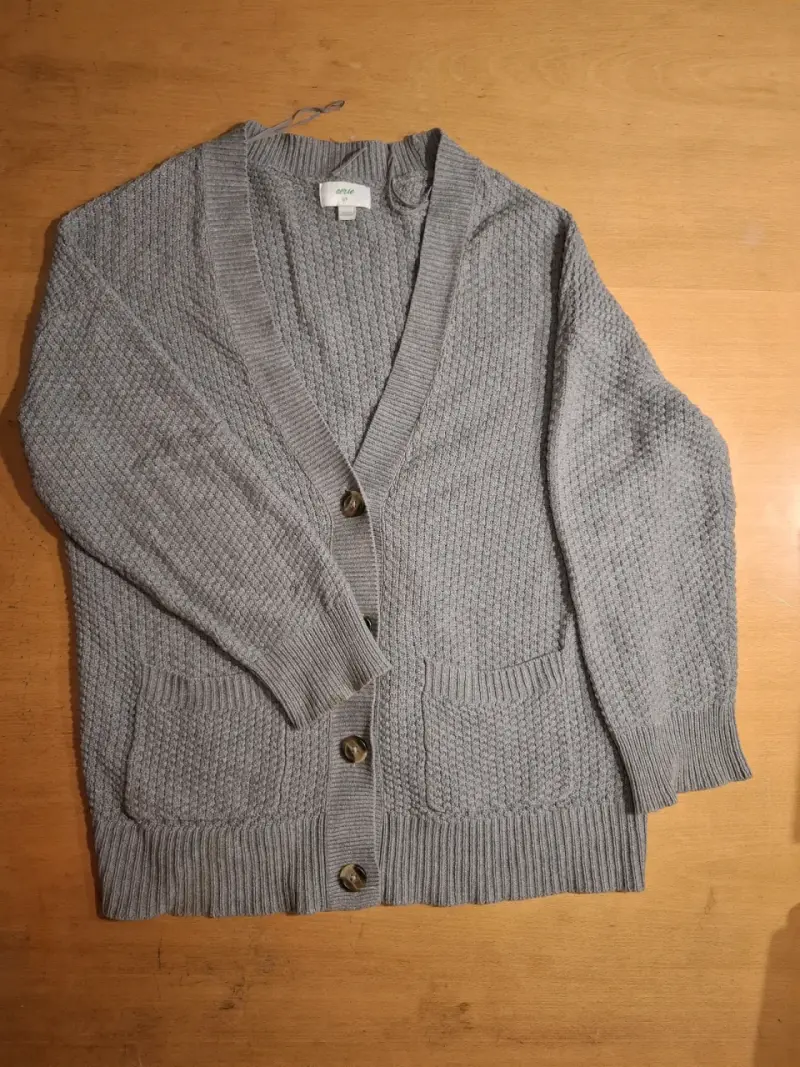 Cárdigan gris de punto para mujer - 2