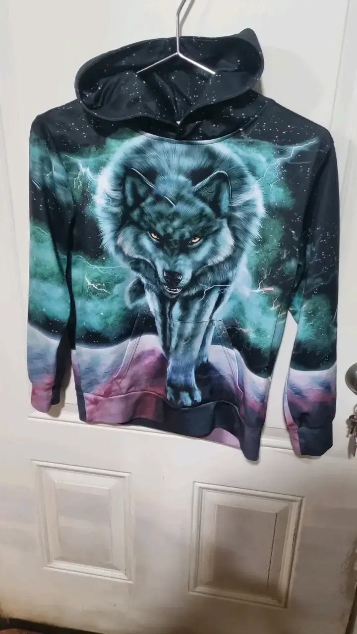 Polerón con capucha diseño lobo Funnycokid - 1