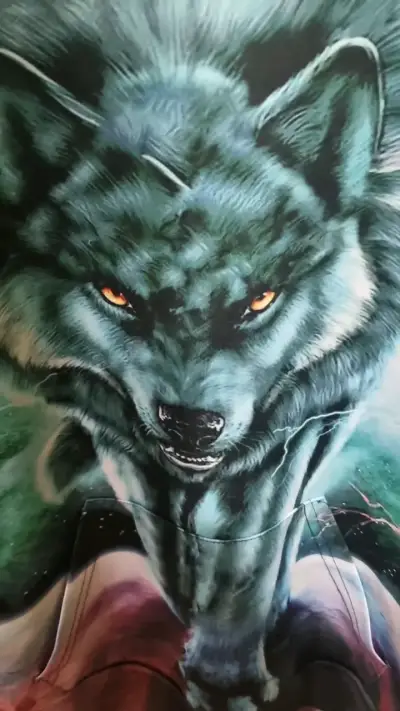 Polerón con capucha diseño lobo Funnycokid - miniatura 2