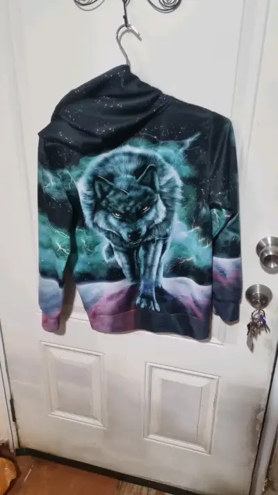 Polerón con capucha diseño lobo Funnycokid - miniatura 5