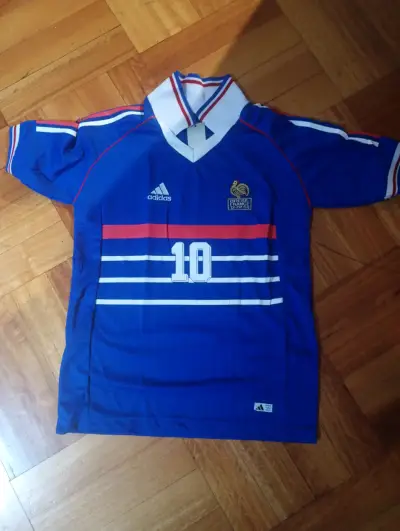 Camiseta Francia Zidane 10 Adidas Azul - miniatura 1