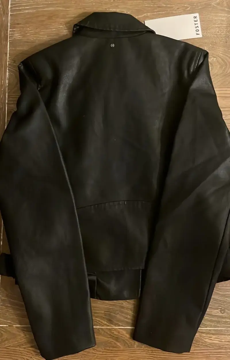 Chaqueta de eco cuero negra Foster con cierre - 2