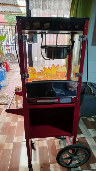 Máquina de Palomitas de Maíz Roja con Carrito - miniatura 1