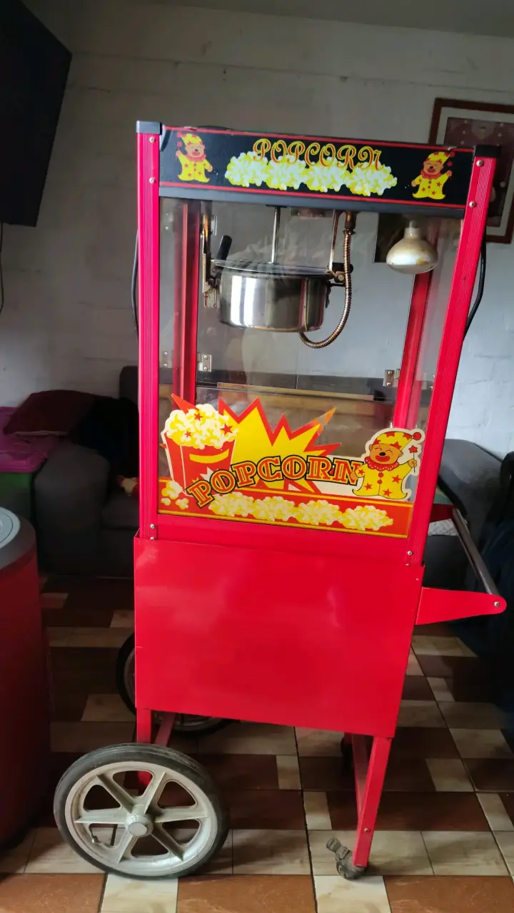Máquina de Palomitas de Maíz Roja con Carrito - 2