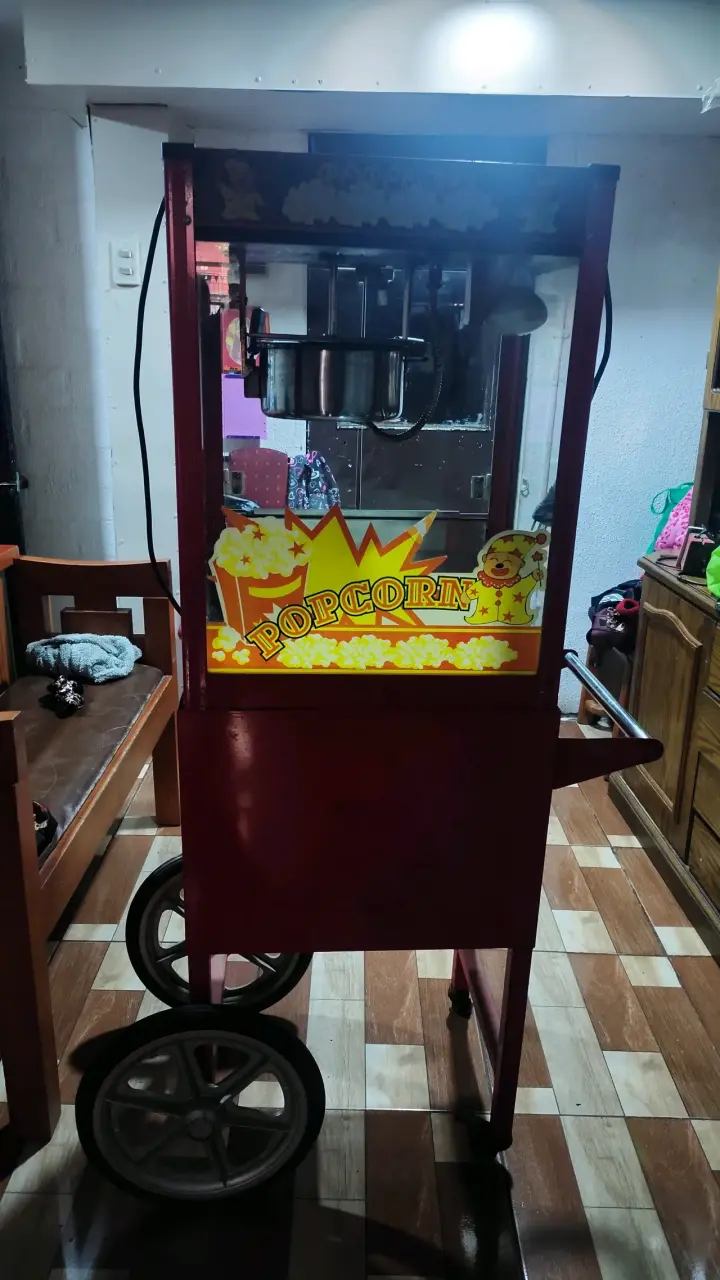 Máquina de Palomitas de Maíz Roja con Carrito - 5