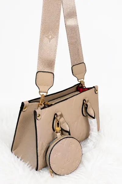 Bolso Louis Vuitton beige con monedero - miniatura 2