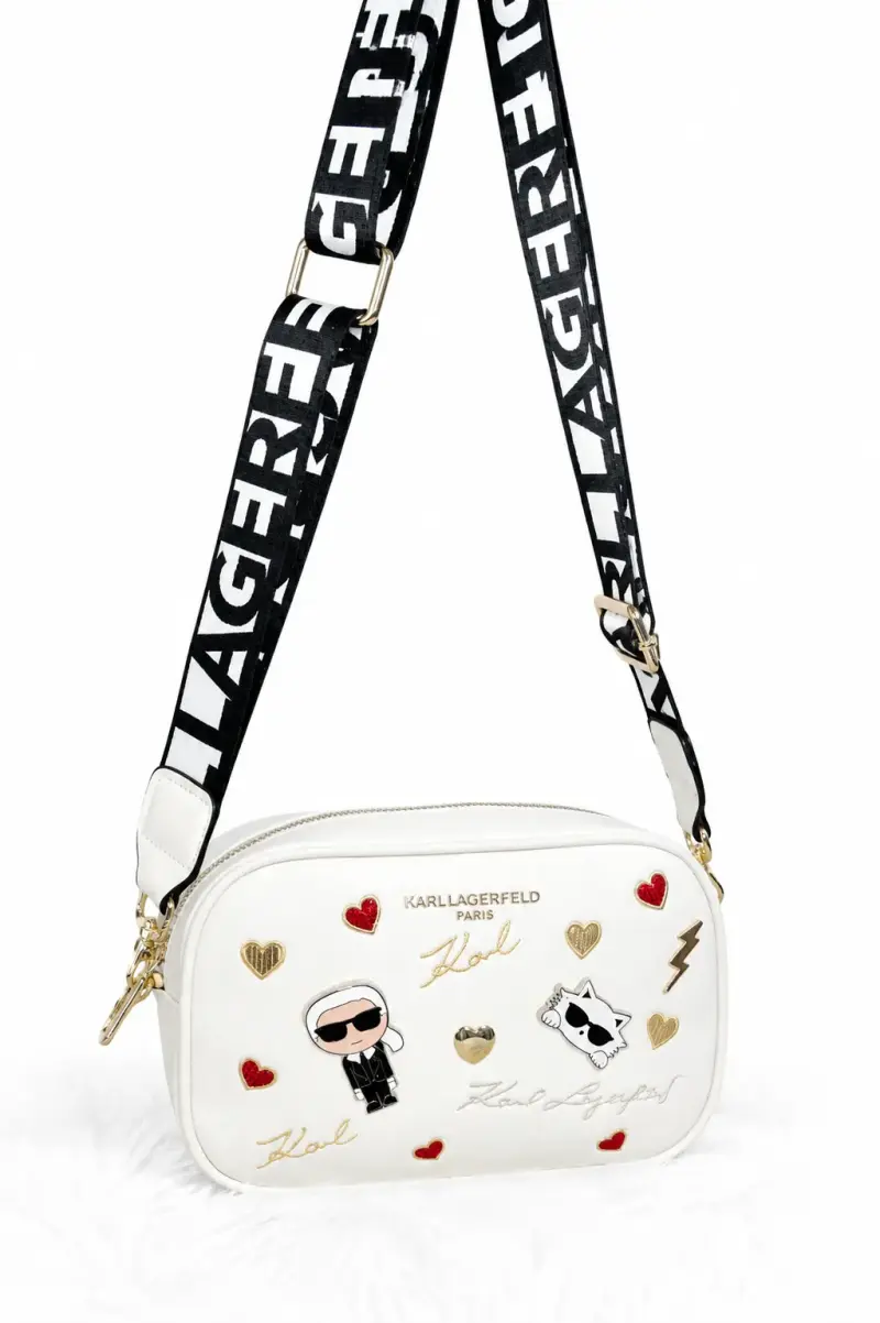 Cartera Karl Lagerfeld Blanca con Correas Decorativas - 2