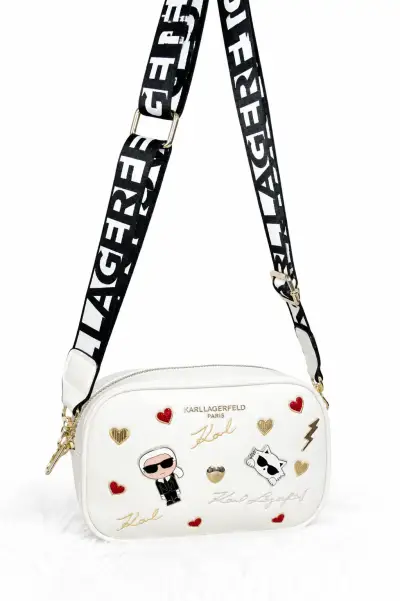 Cartera Karl Lagerfeld Blanca con Correas Decorativas - miniatura 2