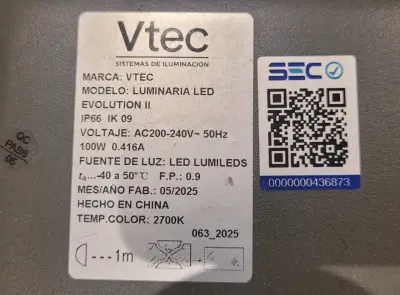 Luminaria LED Vtec Evolution II 100W - miniatura 3