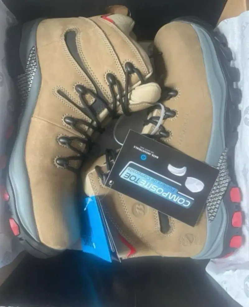 Botas de seguridad cuero beige con suela antide - 2