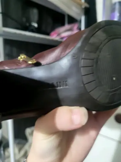 Botines de cuero marrón con hebilla - miniatura 2