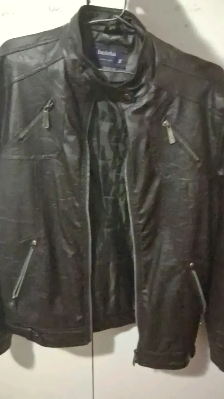 Chaqueta de cuero negra Bellota talla S - 2