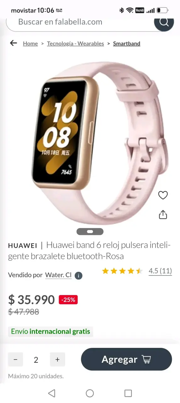 Smartwatch Huawei Band 6-6CE con Correa Beige - 5