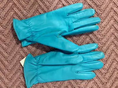Guantes de cuero de oveja color calipso - miniatura 2