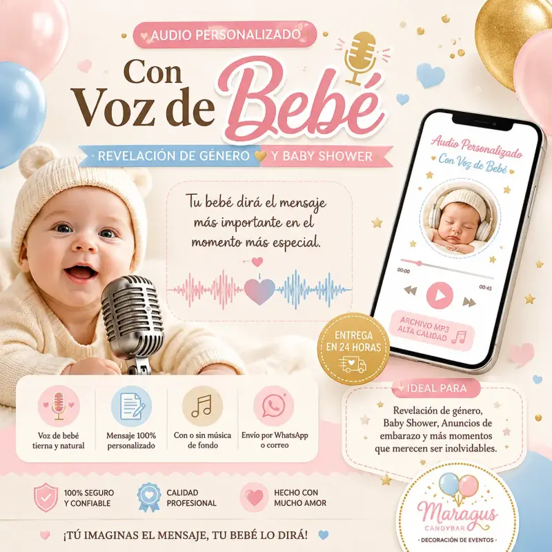 Audio voz de bebé para revelación de género