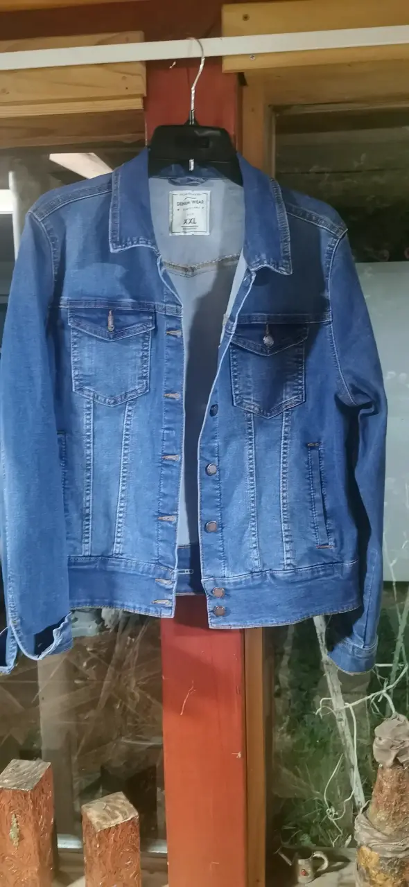 Chaqueta de mezclilla azul para hombre talla XXL - 3
