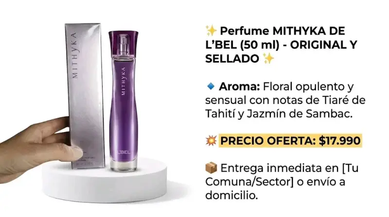 Perfume Mithyka de L'Bel 50 ml Original