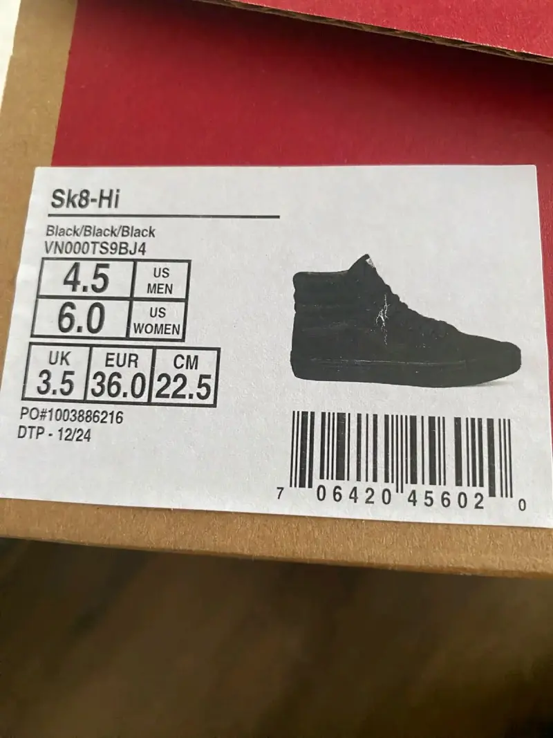 Zapatillas Vans Sk8-Hi Negras Talla 36 - 1