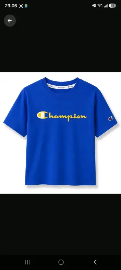 Polera Champion azul con logo - miniatura 1