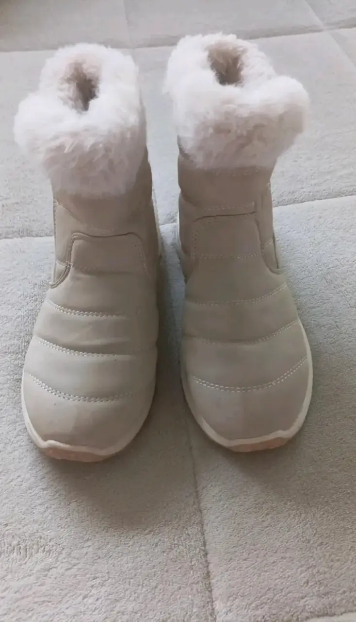 Botas de invierno beige con forro de peluche - 2