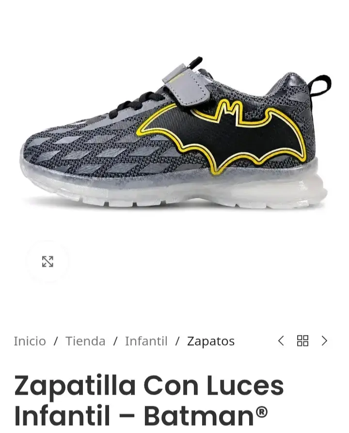 Zapatillas infantiles con luces Batman