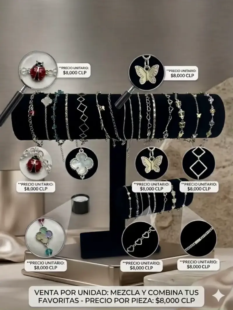 Pulseras de Plata con Dijes Variados