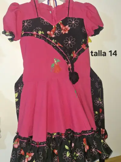 Vestido de niña con diseño floral talla 14 - miniatura 1