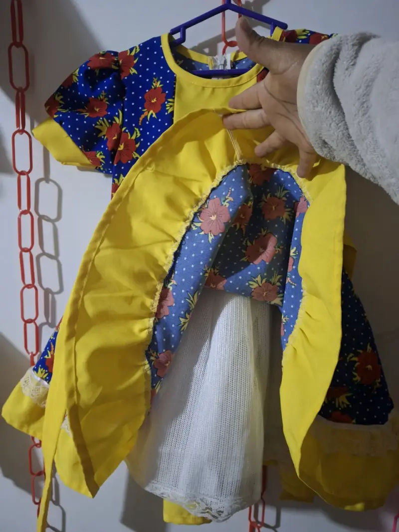 Vestido de niña con diseño floral talla 14 - 5